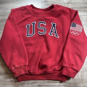 Team USA Olympics Sweatshirt Red American Flag Sweatshirt Red Size Youth Kids 5